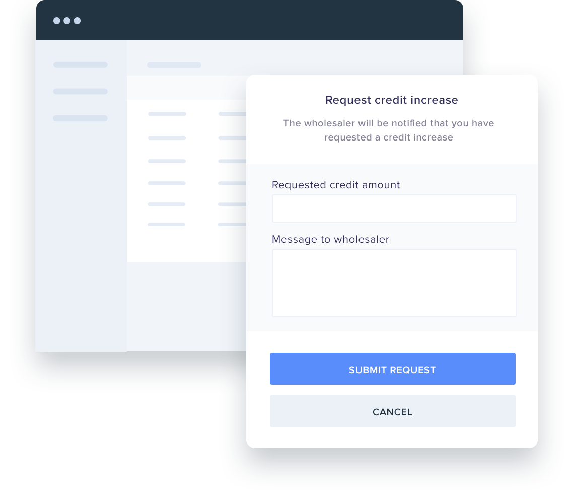 Request credit increase